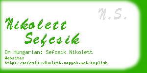 nikolett sefcsik business card